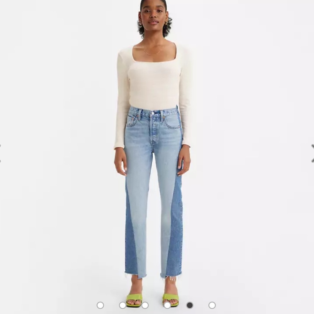 Levi’s 501 spliced two toned jeans